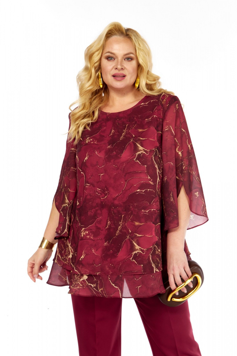 Брючный комплект Элль-стиль 2213/10 винный