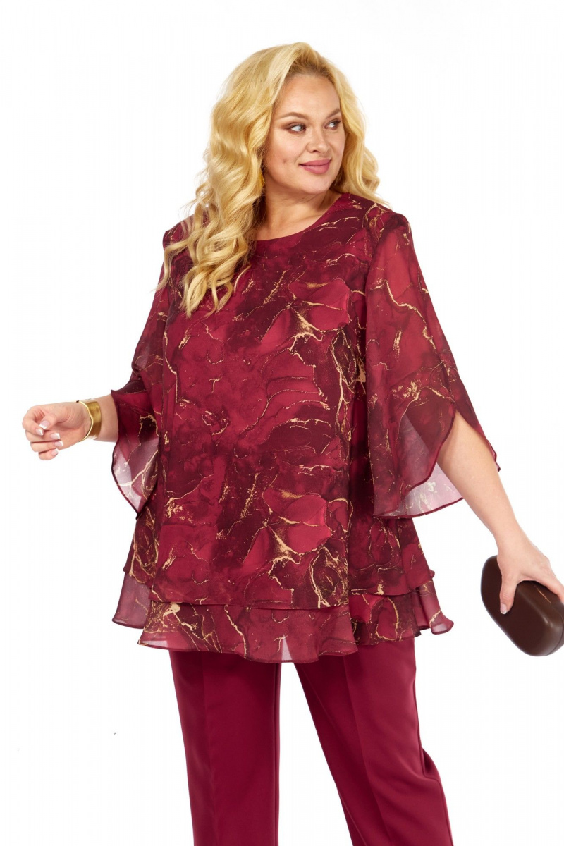 Брючный комплект Элль-стиль 2213/10 винный