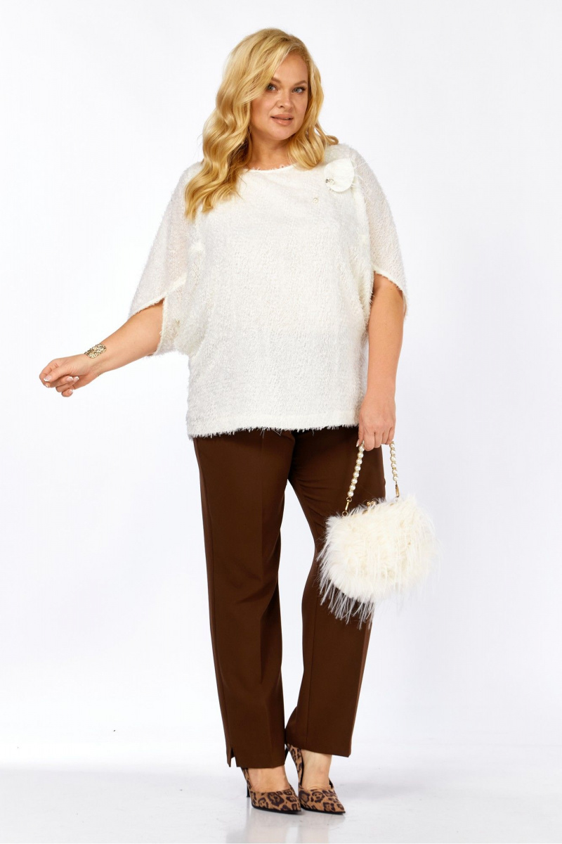 Брючный комплект Элль-стиль 2423 молоко_корица