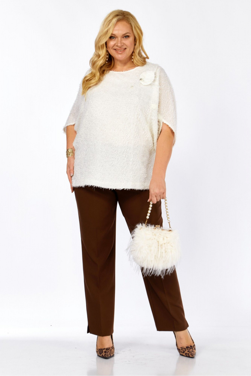 Брючный комплект Элль-стиль 2423 молоко_корица