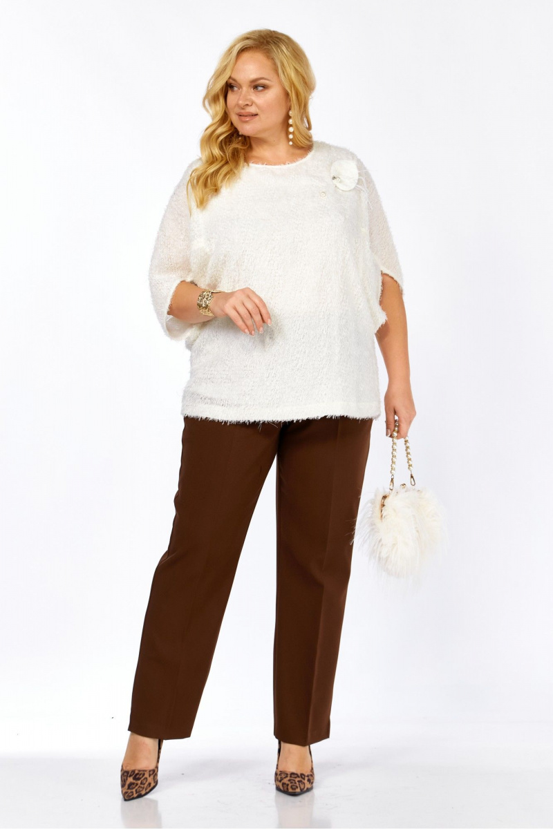 Брючный комплект Элль-стиль 2423 молоко_корица