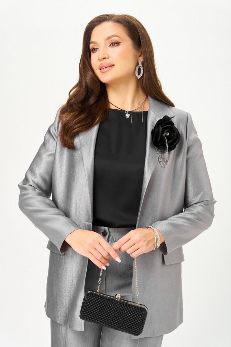 Брючный костюм БагираАнТа 1087 серый