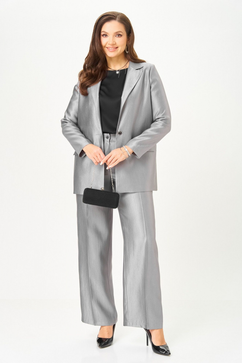 Брючный костюм БагираАнТа 1087 серый