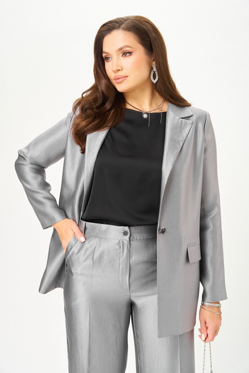 Брючный костюм БагираАнТа 1087 серый