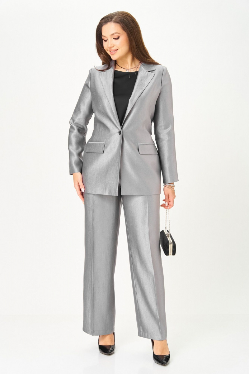 Брючный костюм БагираАнТа 1087 серый