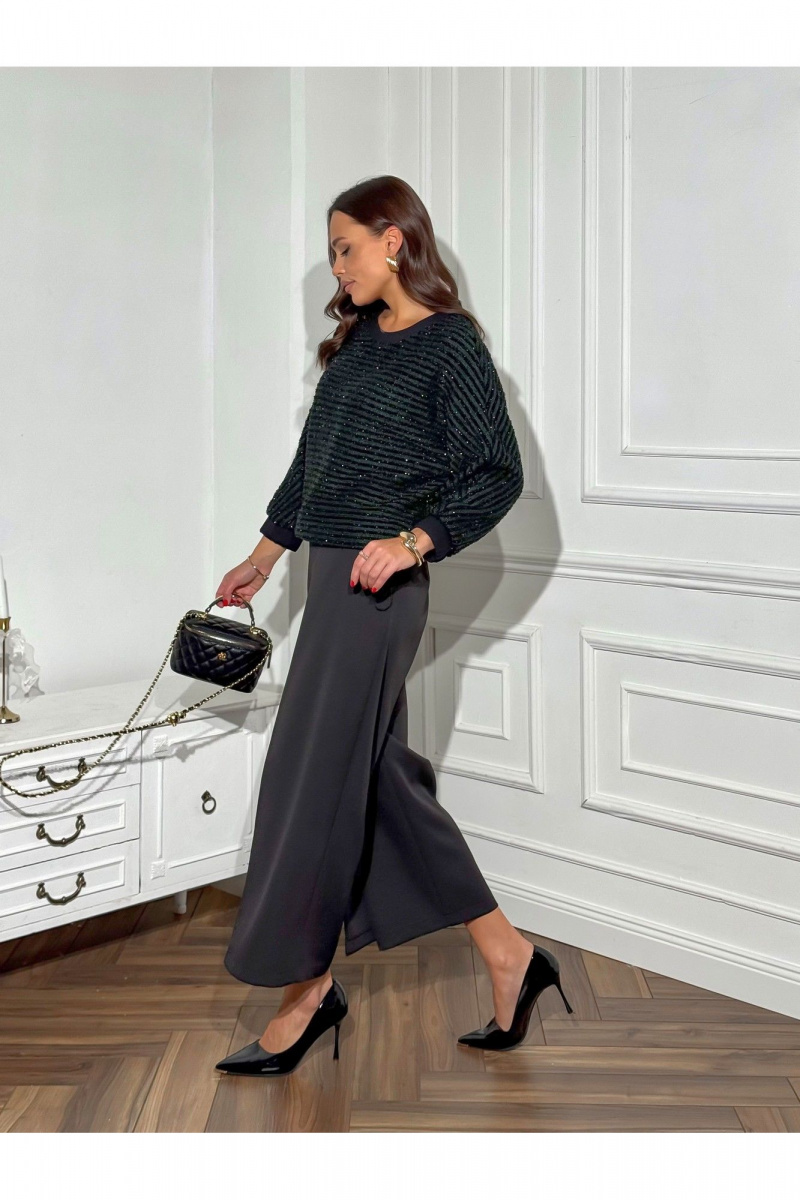 Брючный комплект Dilana VIP 2124 зеленый/черный