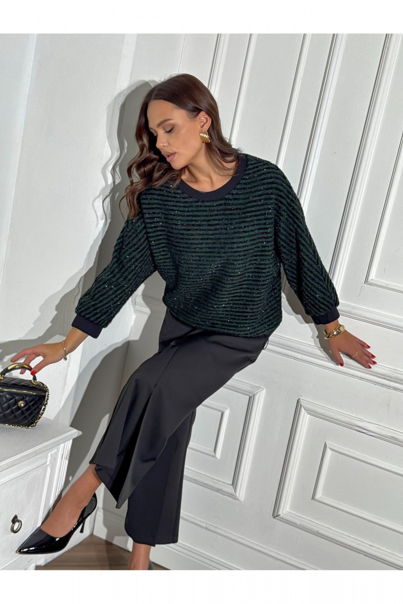 Брючный комплект Dilana VIP 2124 зеленый/черный