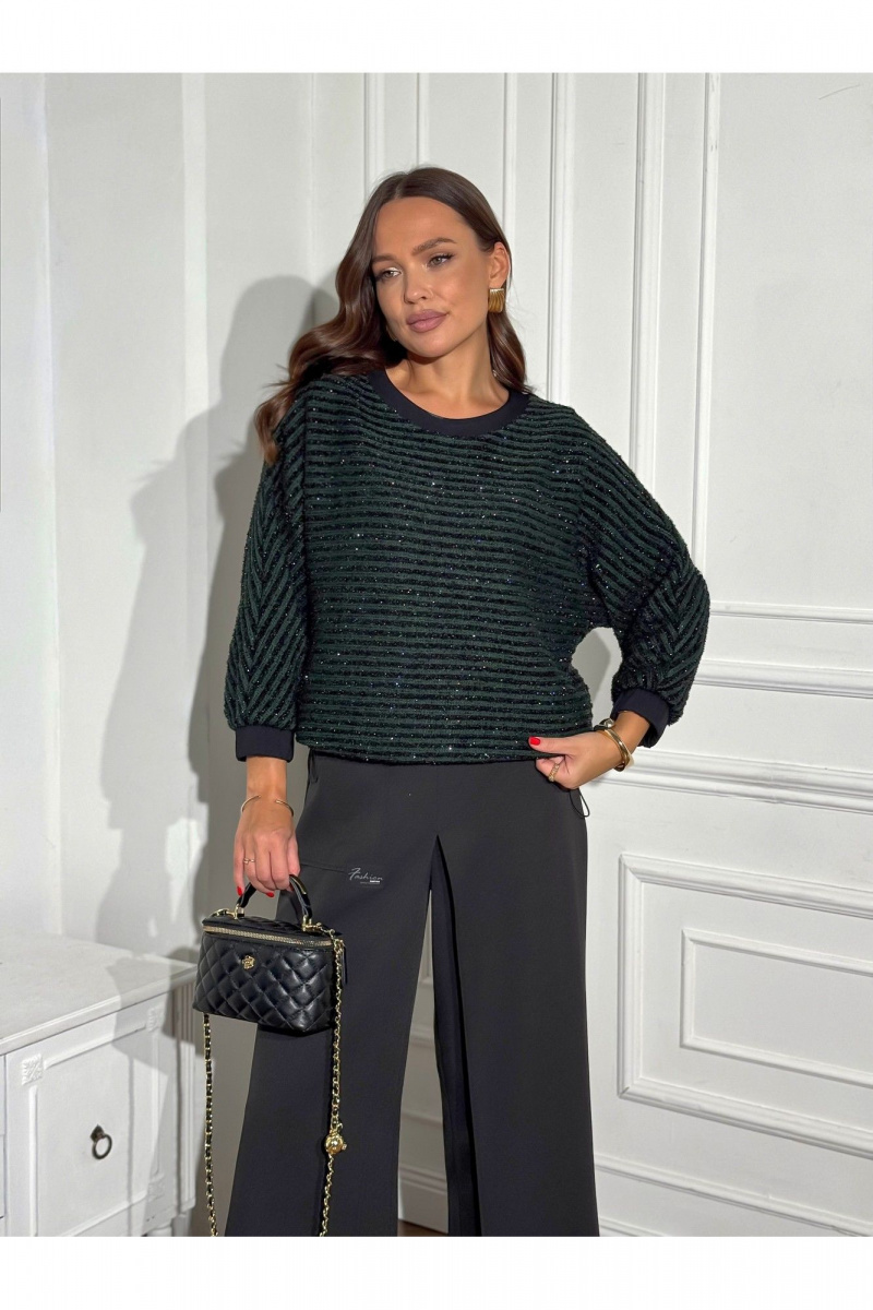 Брючный комплект Dilana VIP 2124 зеленый/черный