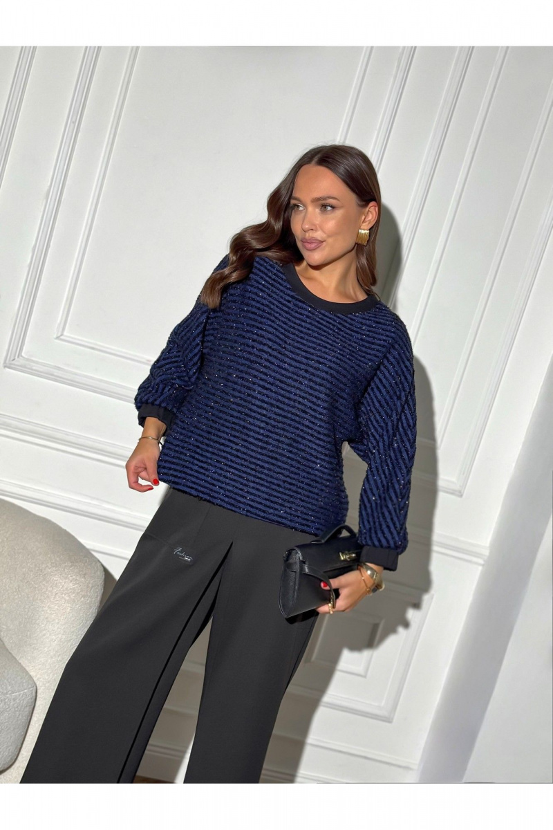 Брючный комплект Dilana VIP 2124 синий/черный