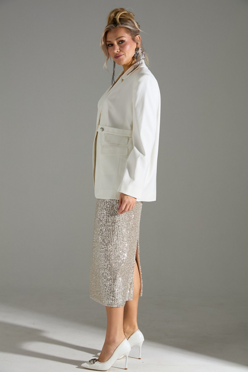Юбочный костюм LM К4243 белое_золото