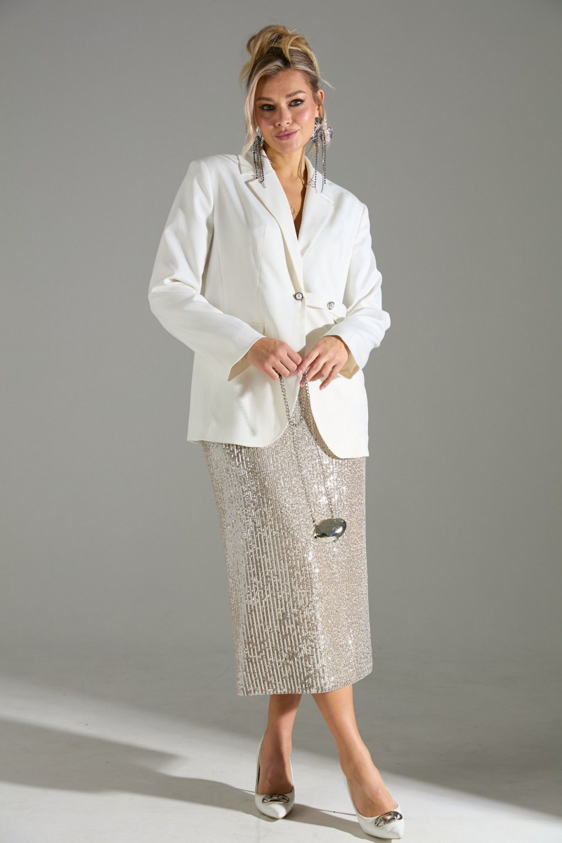 Юбочный костюм LM К4243 белое_золото