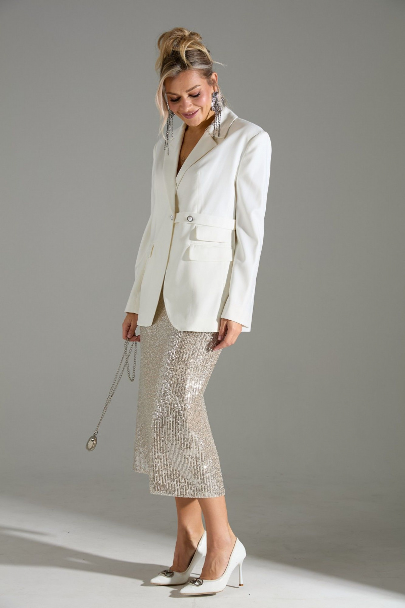 Юбочный костюм LM К4243 белое_золото