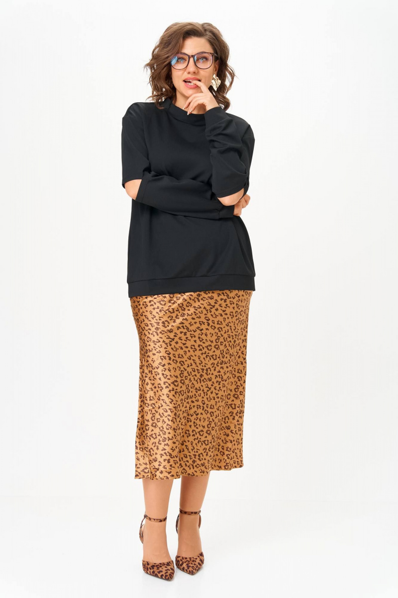 Юбочный комплект Anastasia 1311 черный+принт