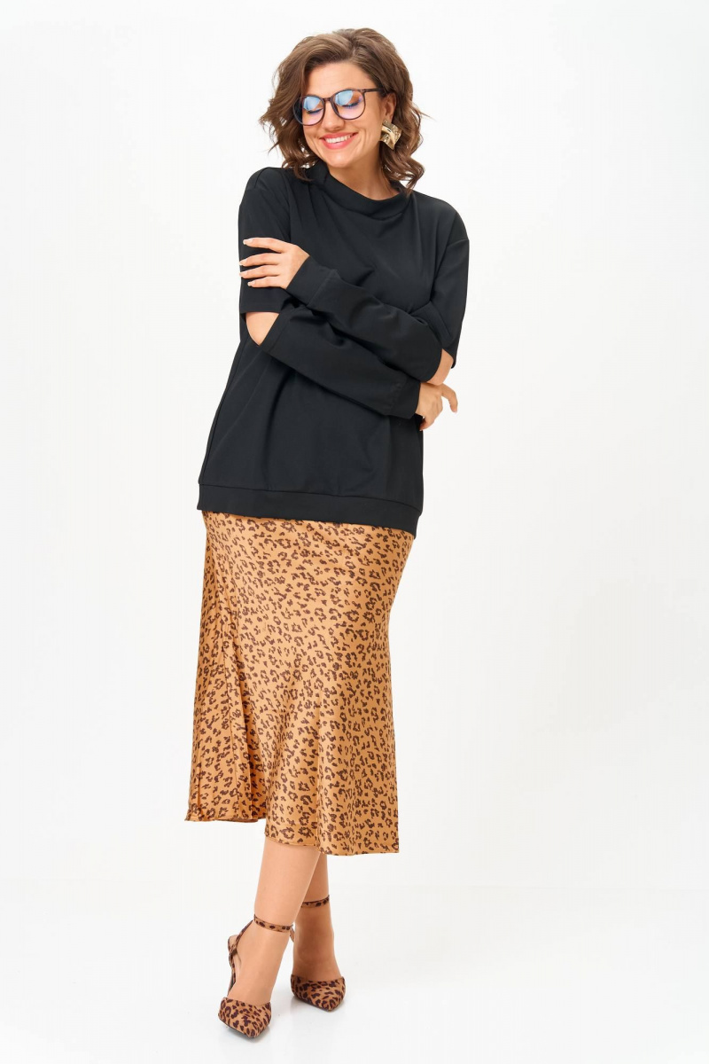 Юбочный комплект Anastasia 1311 черный+принт