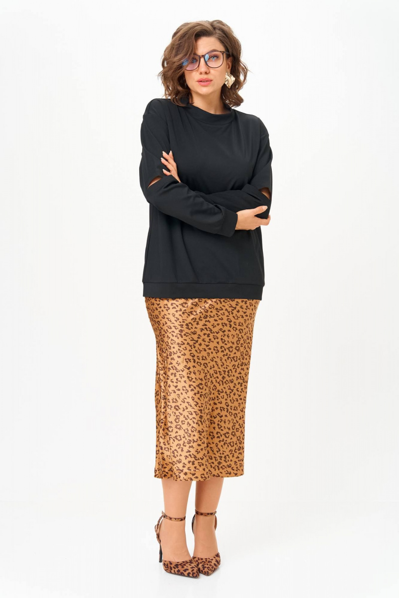 Юбочный комплект Anastasia 1311 черный+принт