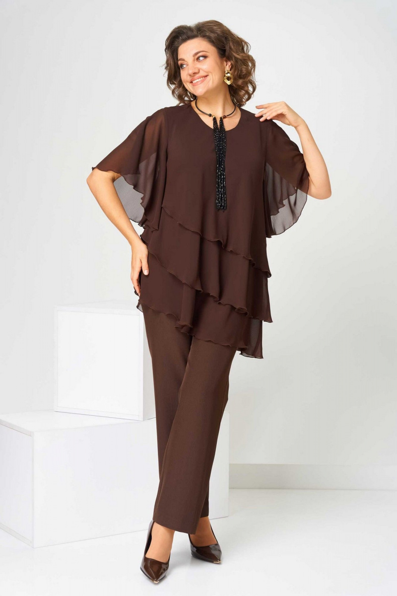Брючный костюм Асолия 1512 коричневый