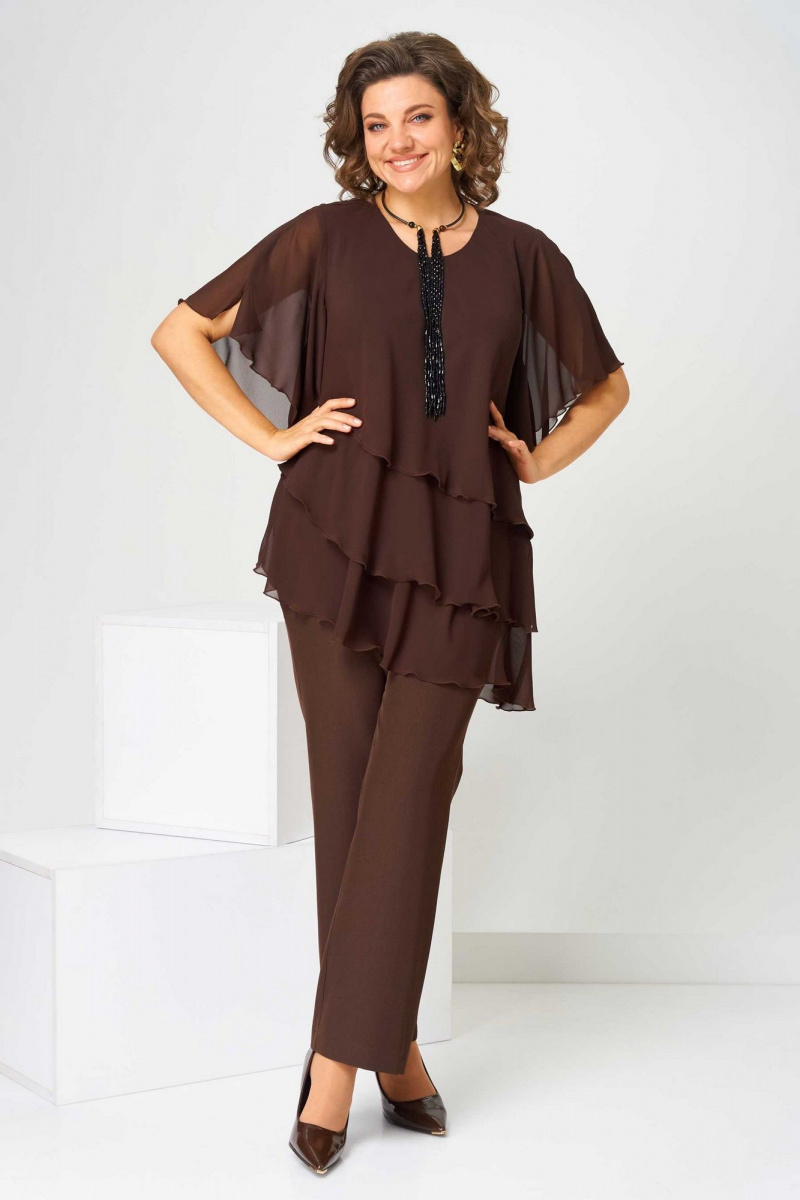 Брючный костюм Асолия 1512 коричневый