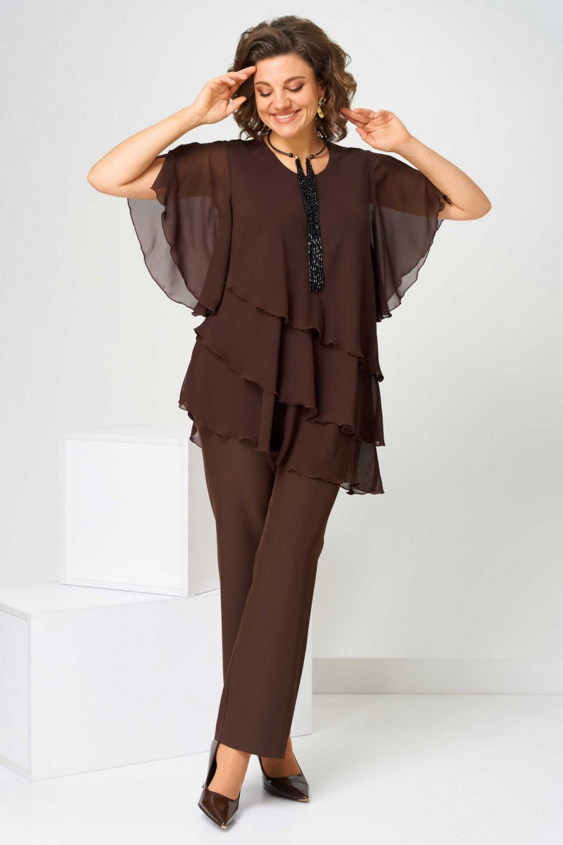 Брючный костюм Асолия 1512 коричневый