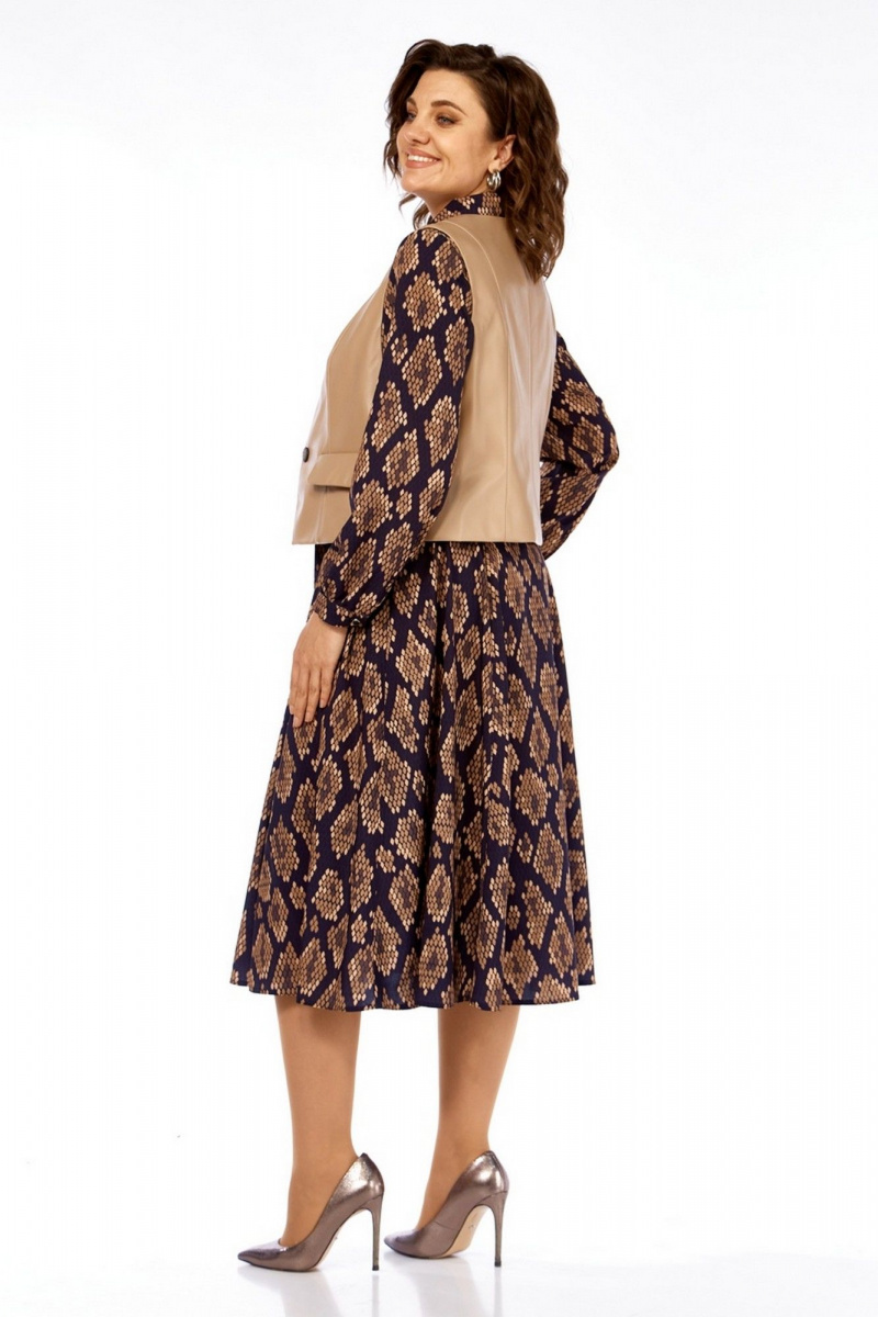 Плательный комплект Милора-стиль 1380/1 черный+капучино_соты