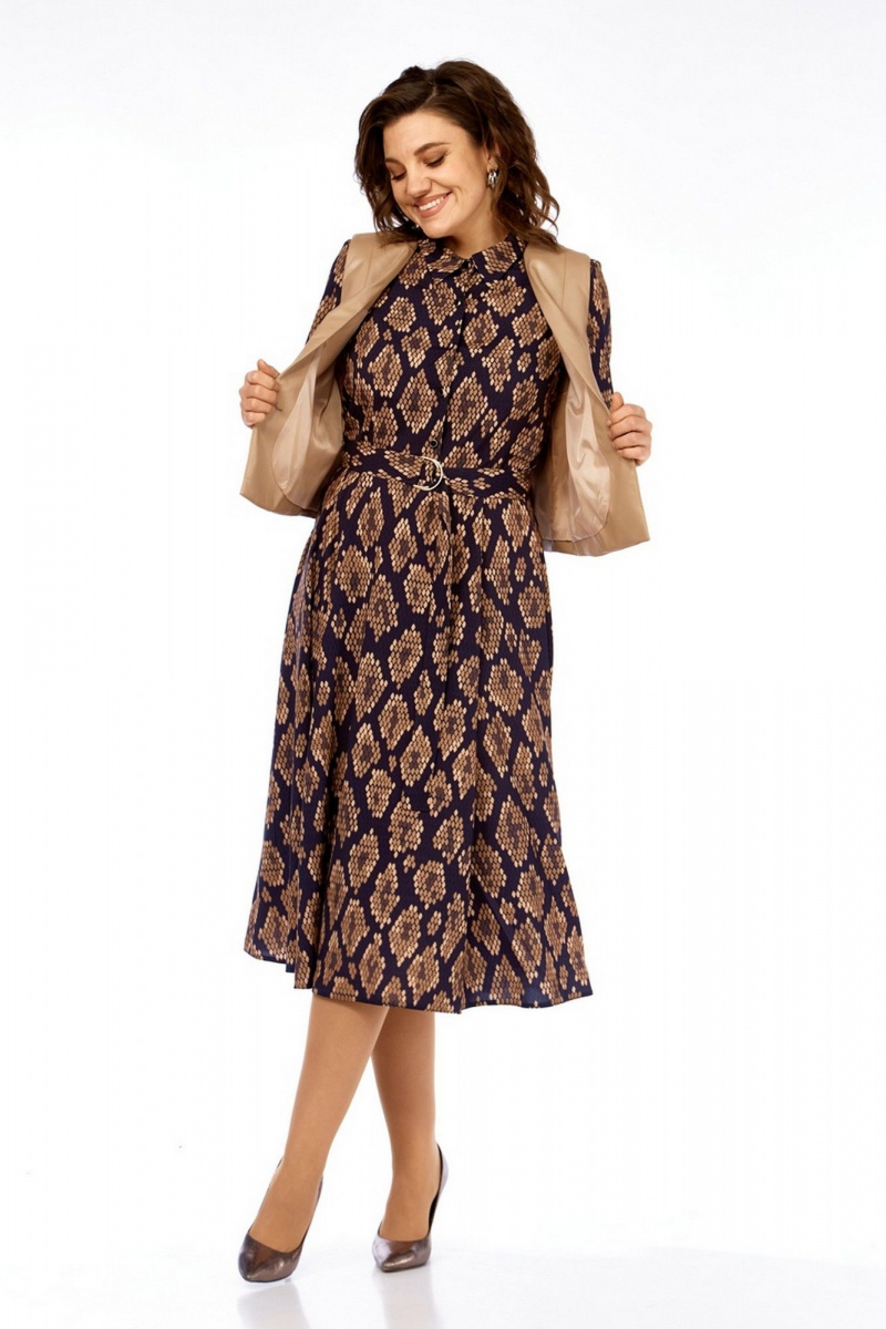 Плательный комплект Милора-стиль 1380/1 черный+капучино_соты