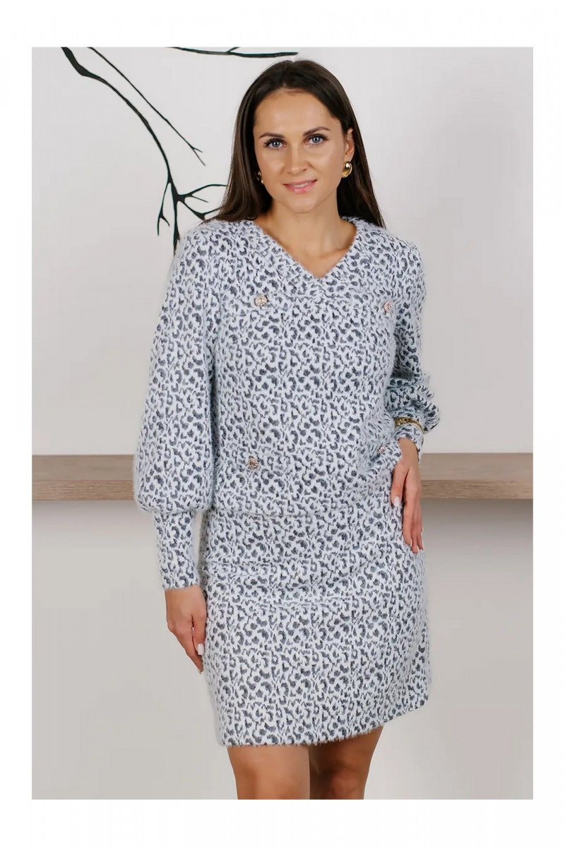 Юбочный костюм MONA STYLE FASHION&DESIGN 19089/лео_серый