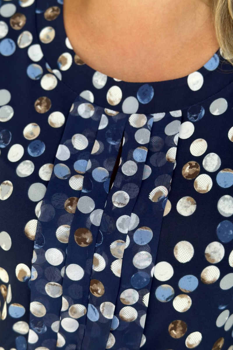 Блузы LindaLux 217 синие_кружки