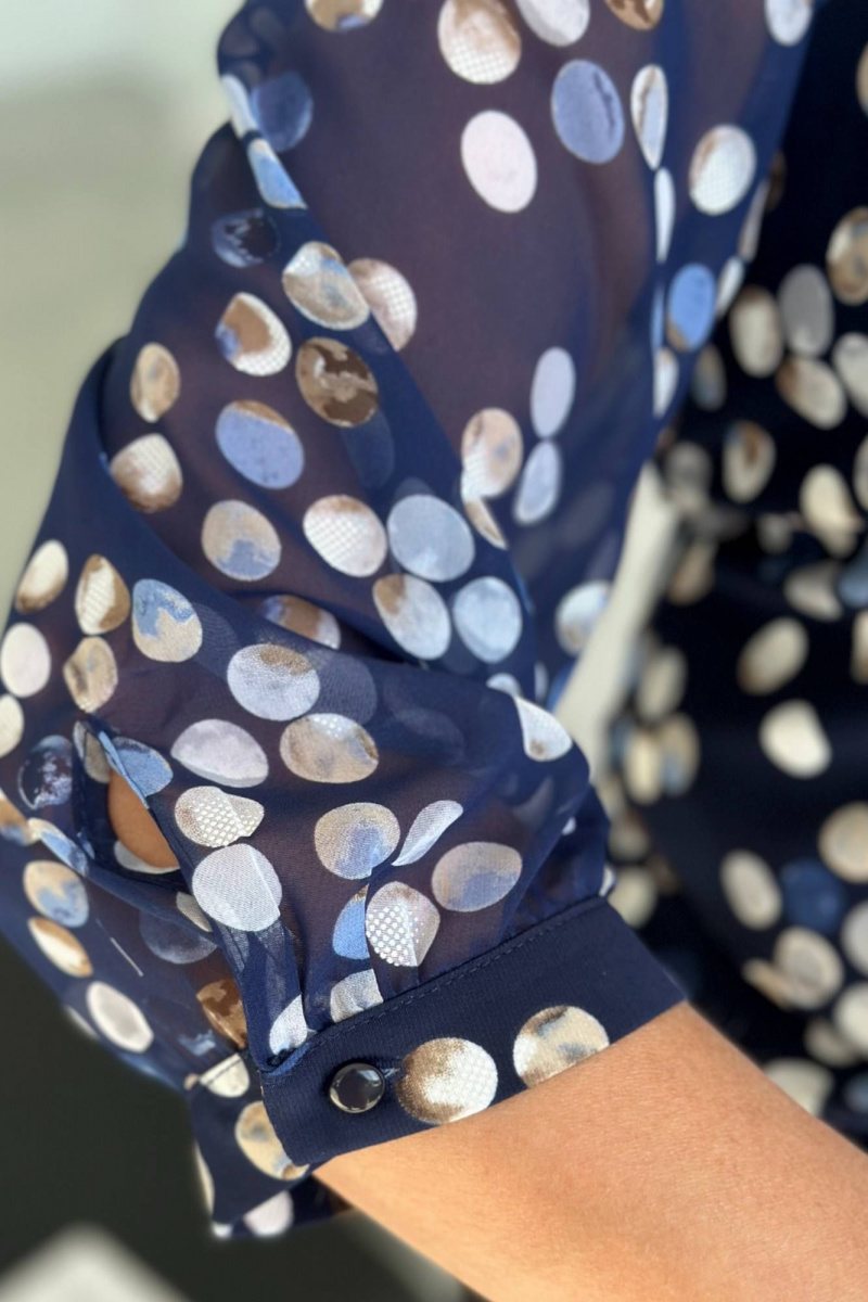 Блузы LindaLux 217 синие_кружки