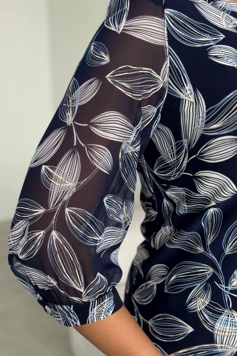 Блузы LindaLux 217 синие_лилии