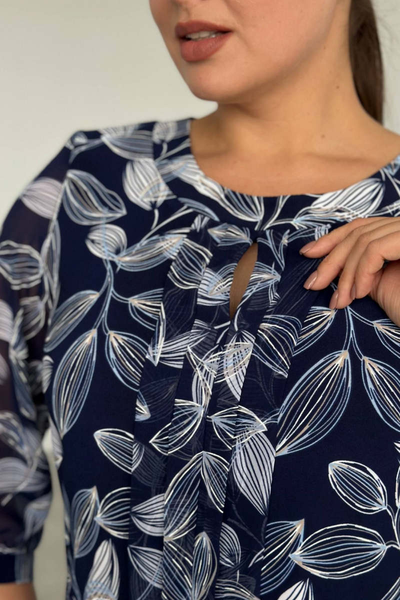 Блузы LindaLux 217 синие_лилии