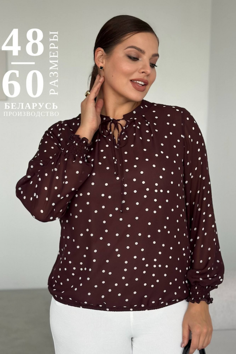 Блузы LindaLux 812 горошек_коричневый