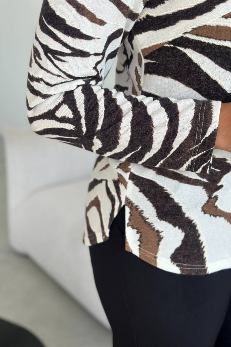 Джемперы LindaLux 1-585 зебра(корич)