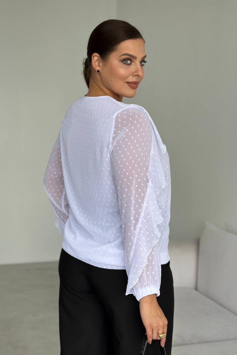 Блузы LindaLux 1-593 белый(воланы)