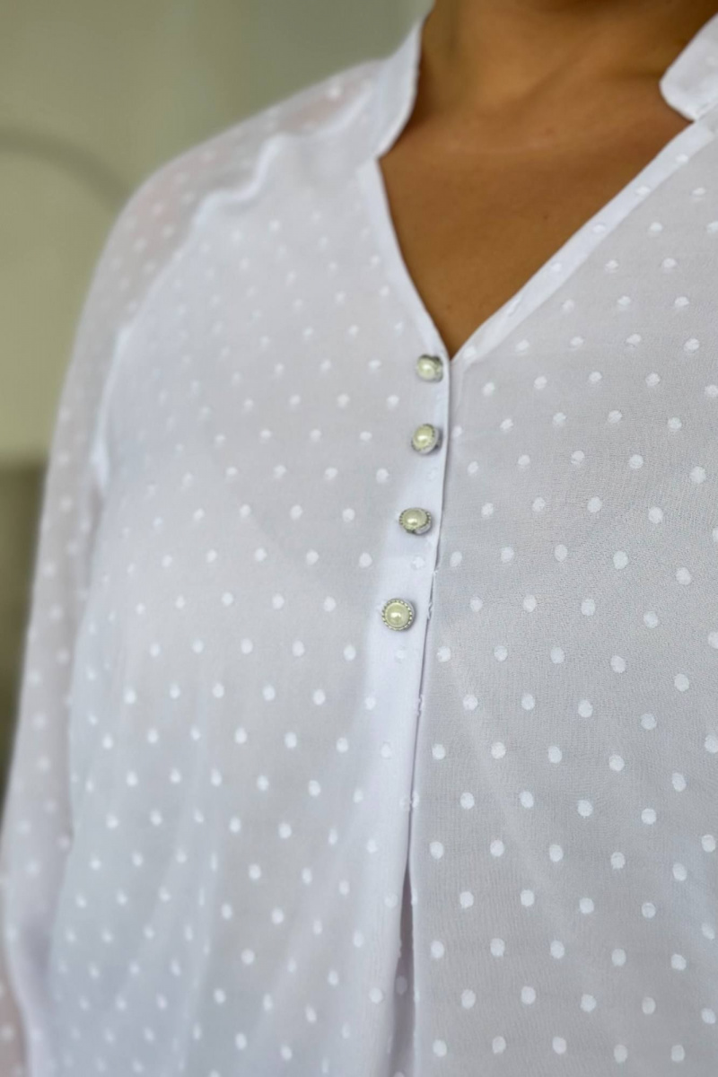 Блузы LindaLux 1-594 белая(пуговки)