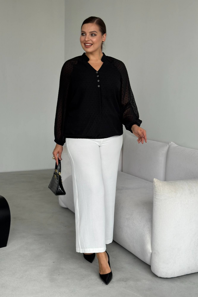 Блузы LindaLux 1-594 черная(пуговки)