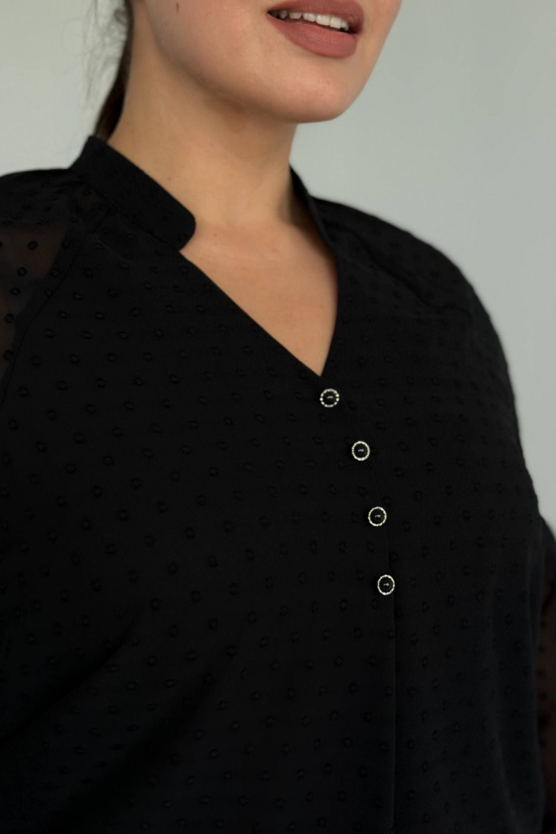 Блузы LindaLux 1-594 черная(пуговки)