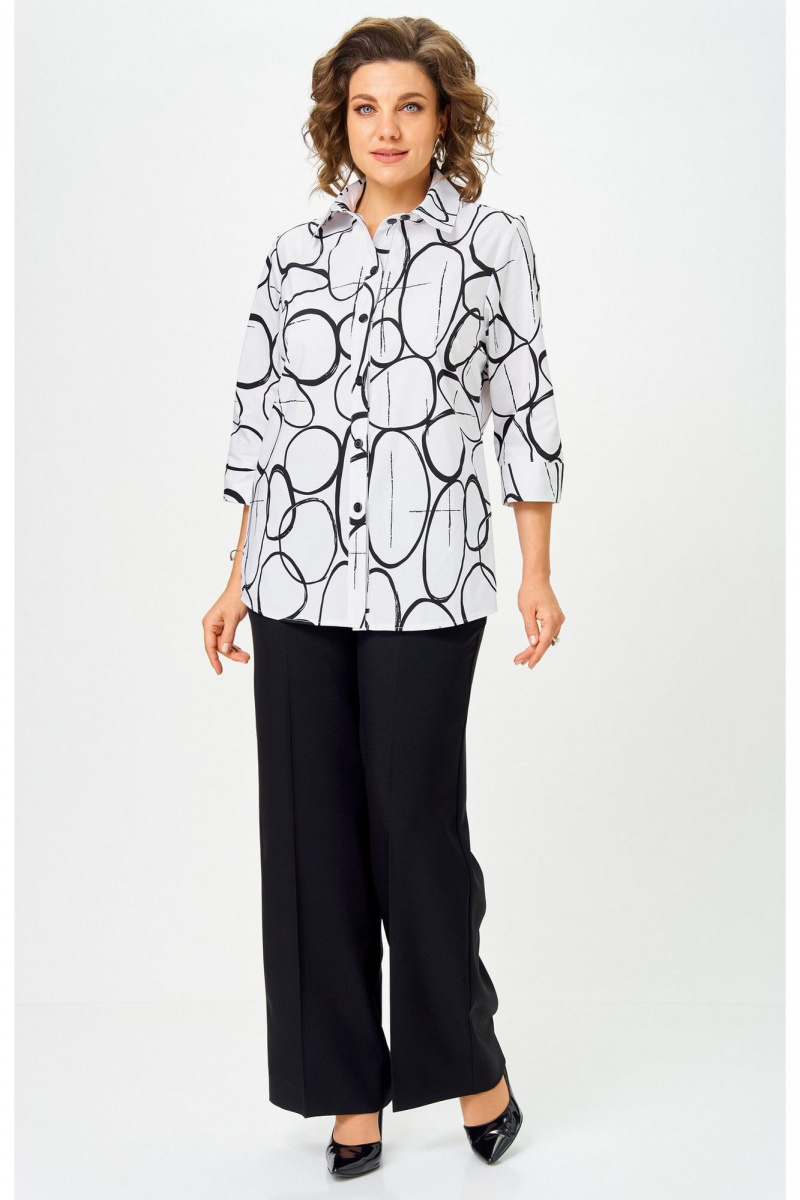 Блузы БелЭльСтиль 877_-3_26_22 бело-черный