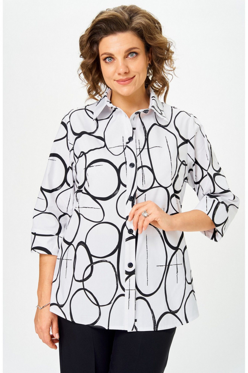 Блузы БелЭльСтиль 877_-3_26_22 бело-черный