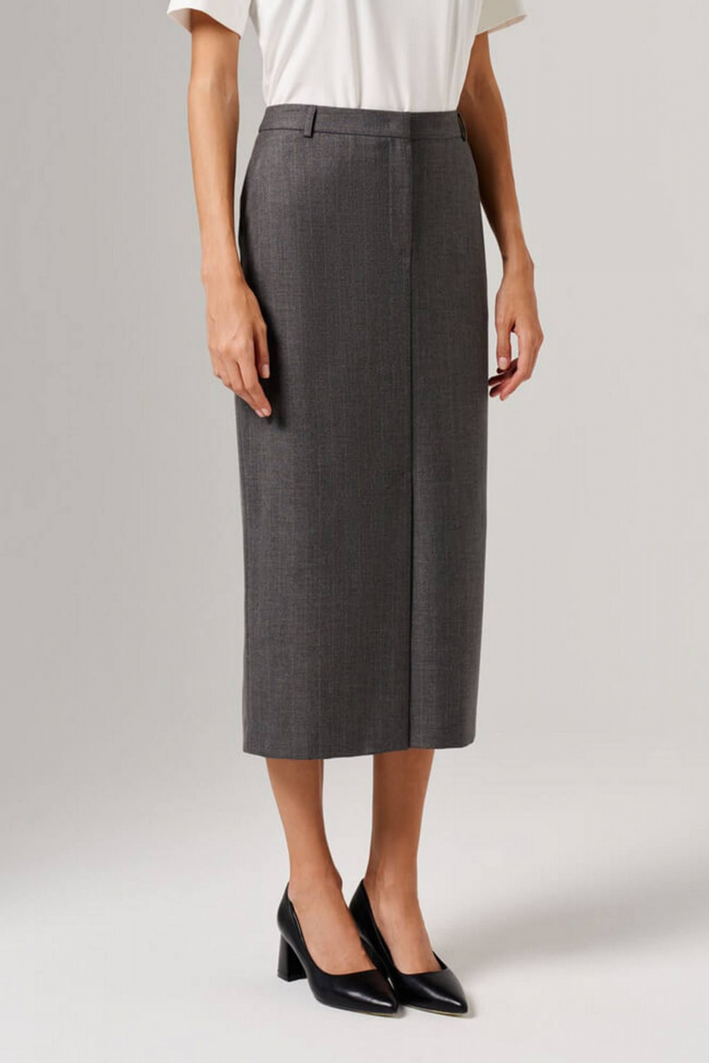 Юбки Nelva 4863 темно-серый полоска