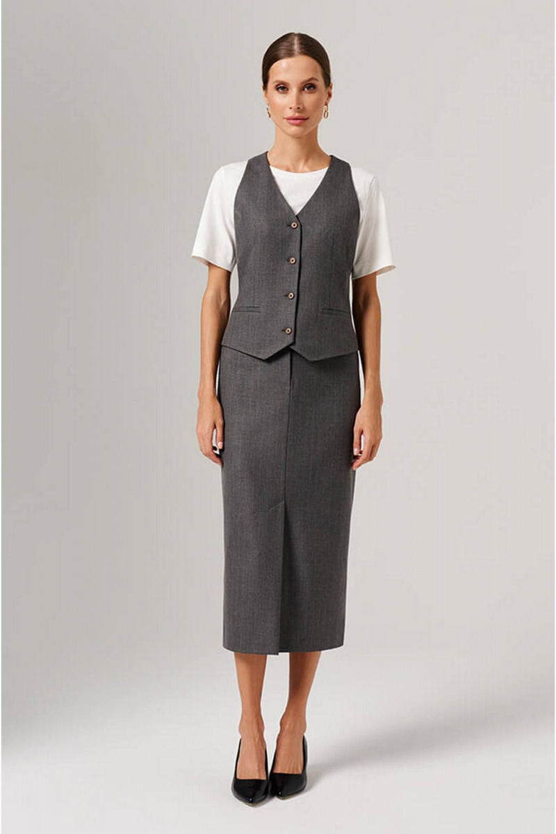 Юбки Nelva 4863 темно-серый полоска