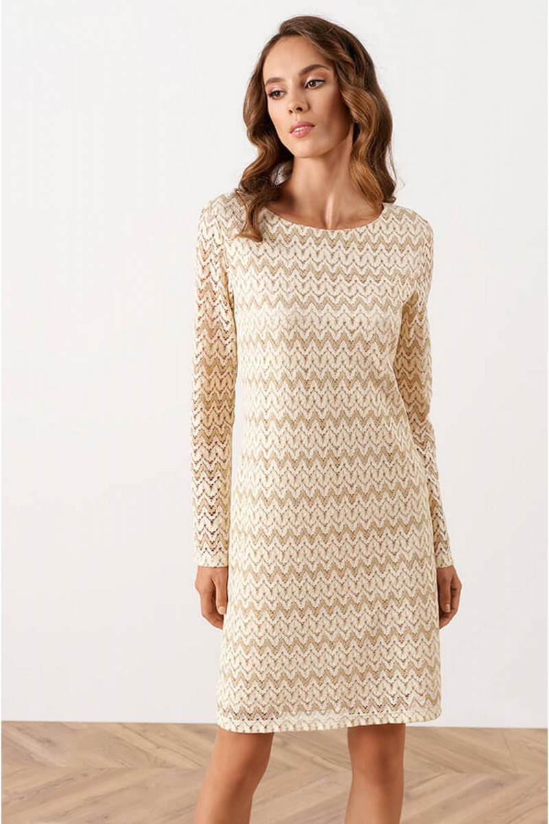 Платья Nelva 51564 сливочно-золотистый