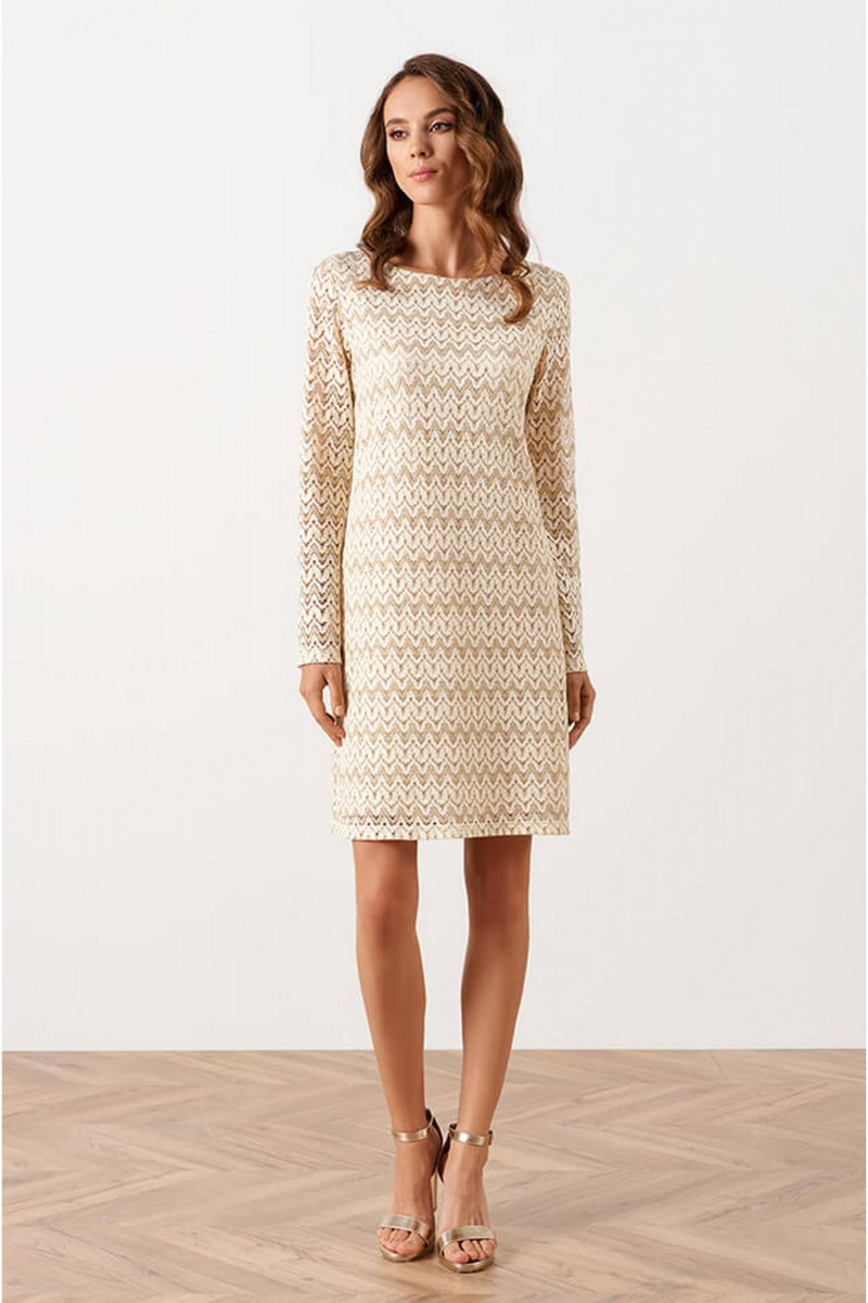 Платья Nelva 51564 сливочно-золотистый