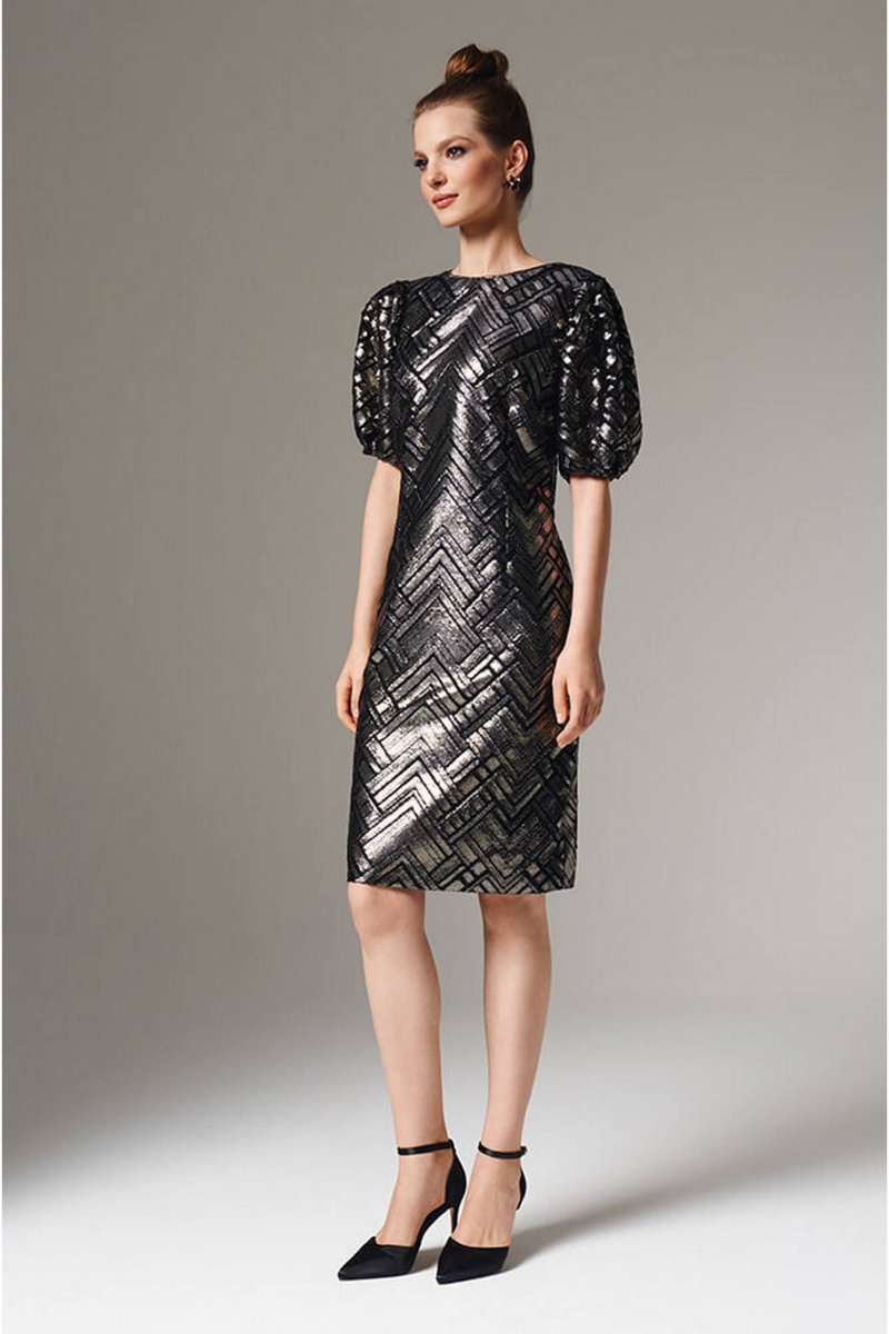 Платья Nelva 51613 черно-золотистый