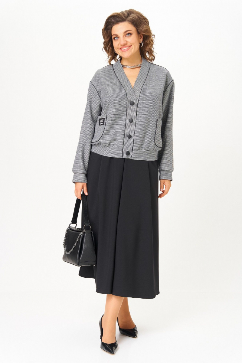 Юбочный комплект Aira Style 24131 серый-черный