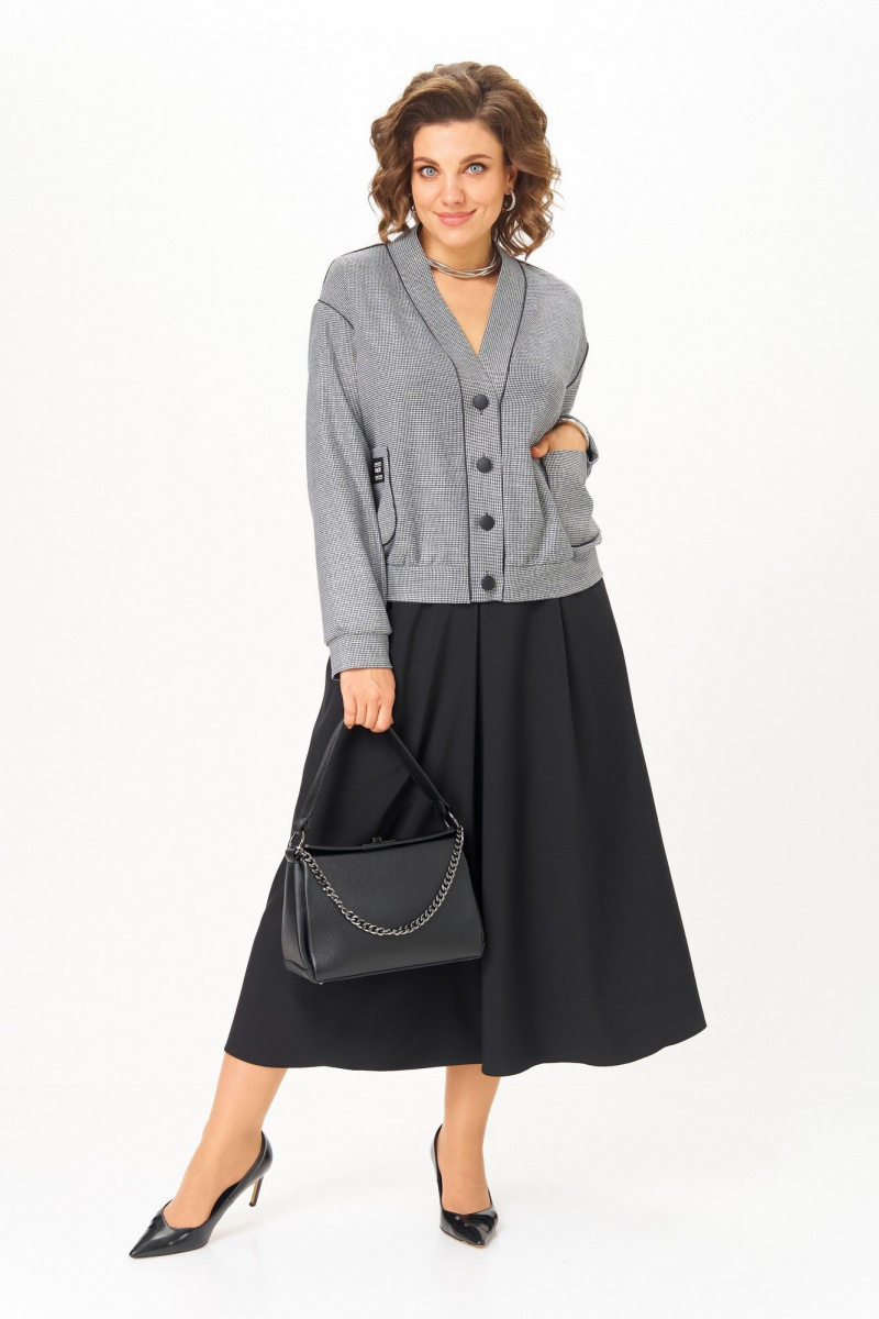 Юбочный комплект Aira Style 24131 серый-черный