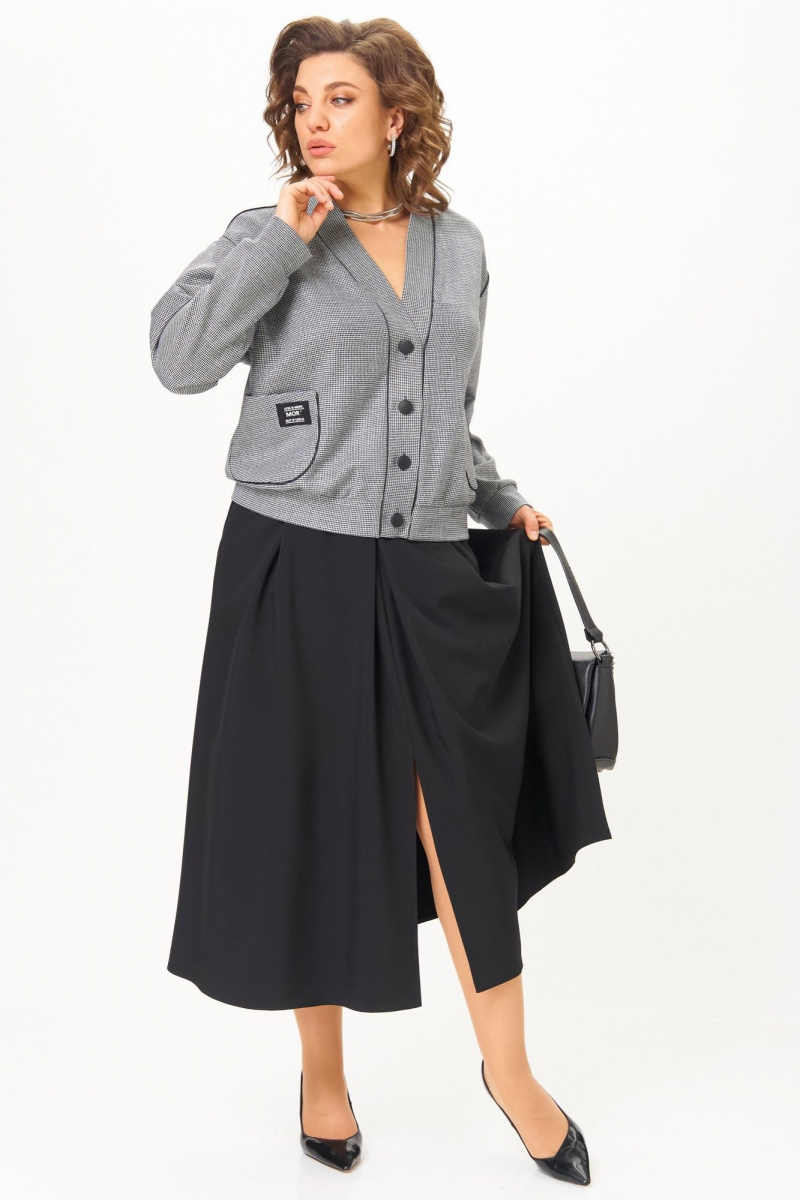 Юбочный комплект Aira Style 24131 серый-черный