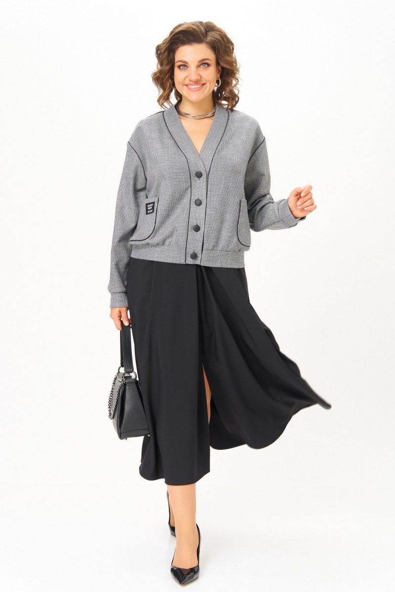 Юбочный комплект Aira Style 24131 серый-черный