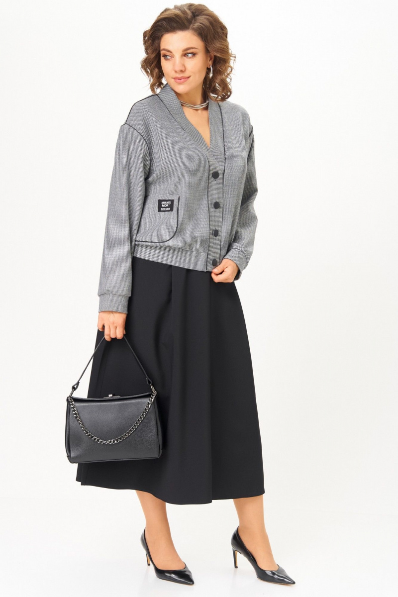 Юбочный комплект Aira Style 24131 серый-черный