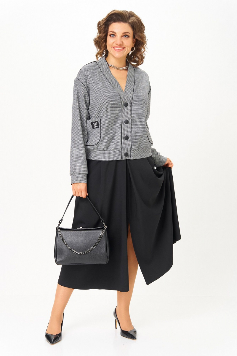 Юбочный комплект Aira Style 24131 серый-черный