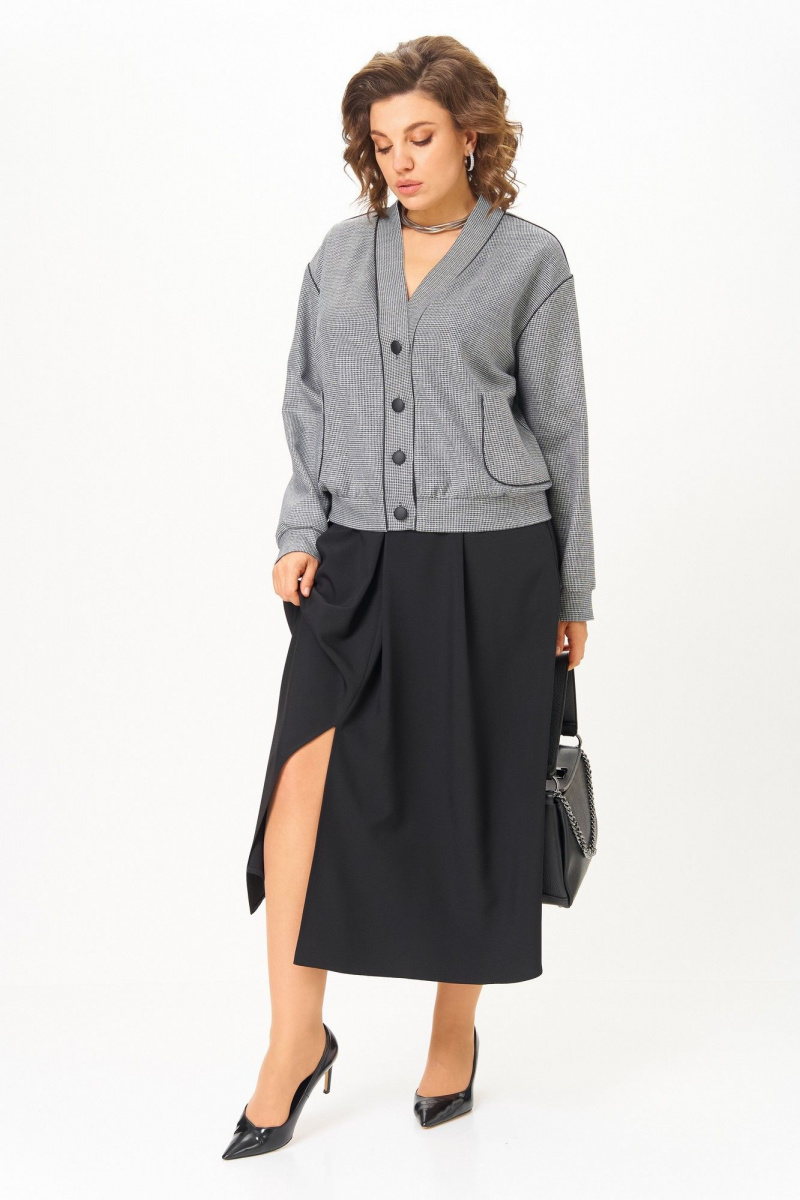 Юбочный комплект Aira Style 24131 серый-черный