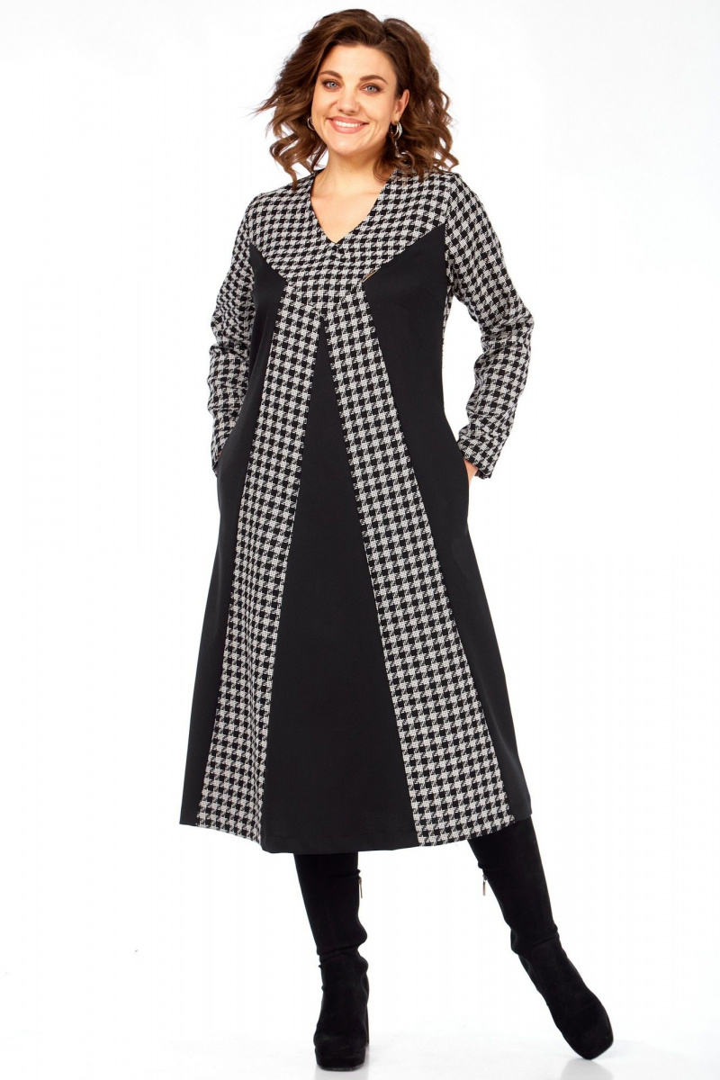 Платья Celentano lite 5070 гусиная_лапка/однотон